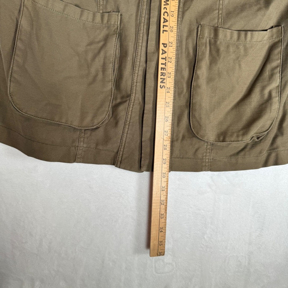 Free People Olive Green Cotton Blend Military Style Jacket Women's Small No Belt - Picture 9 of 11
